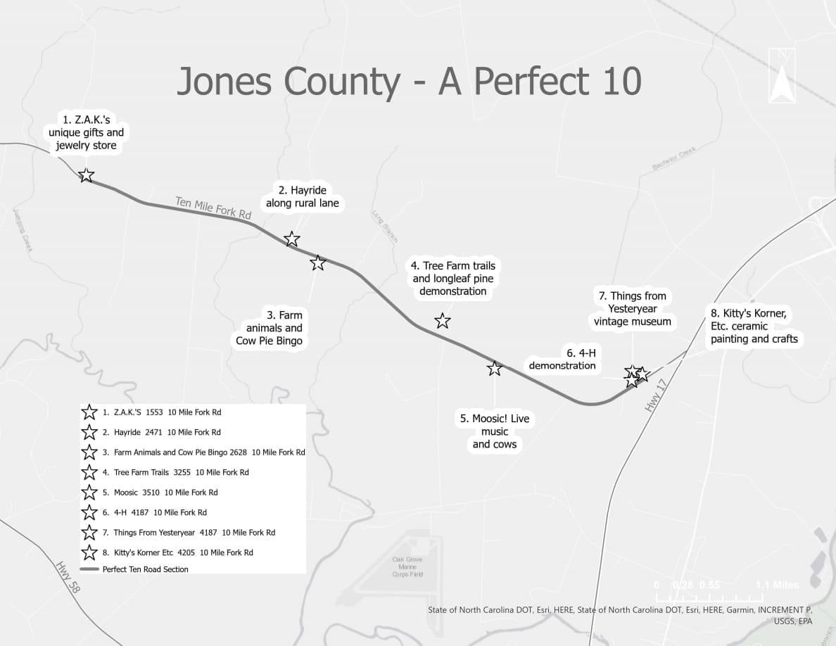 Jones County A Perfect 10 Map 2021