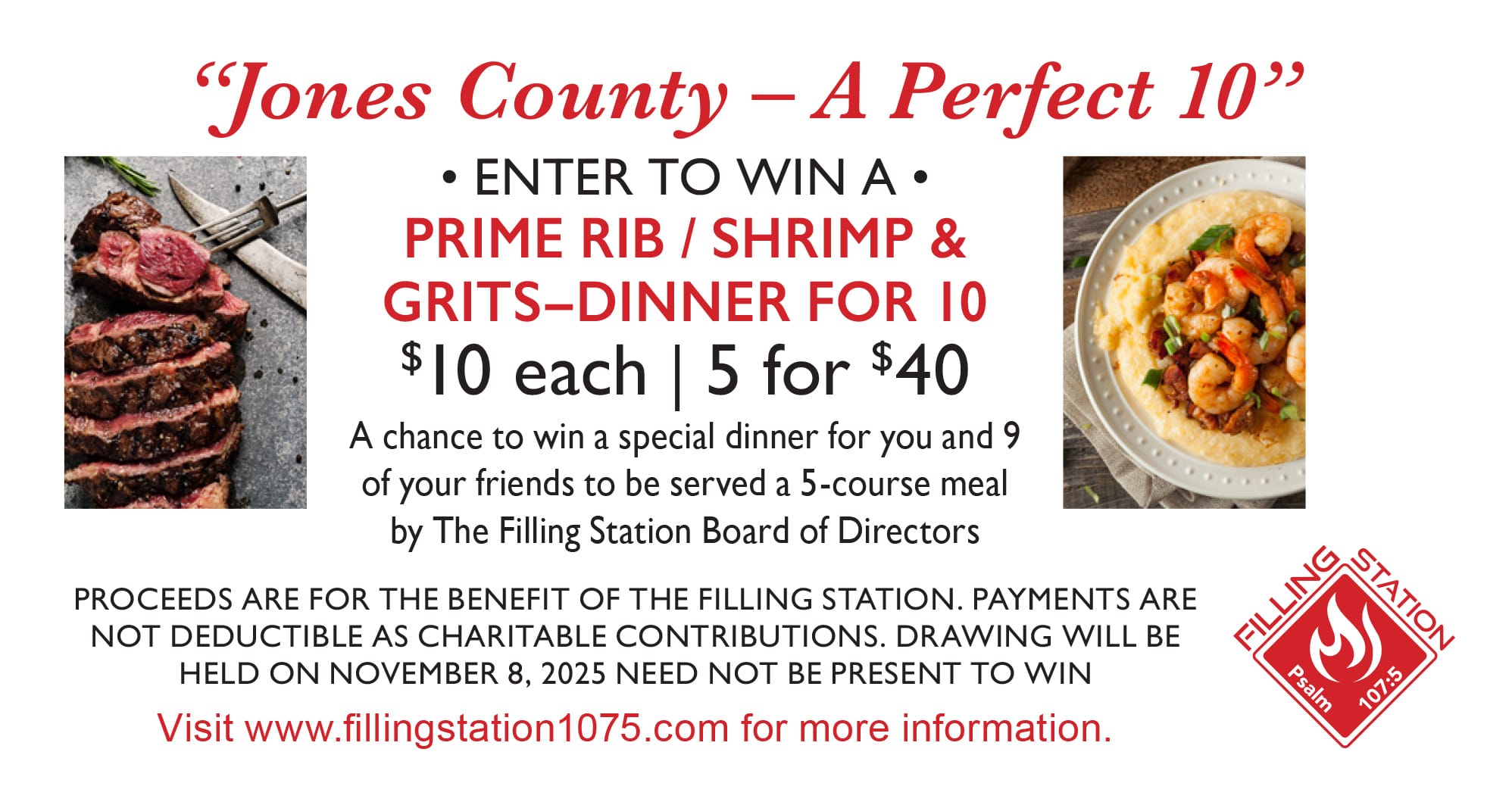Filling Station Dinner for 10 Raffle Ticket-1
